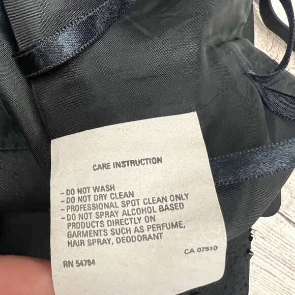 Vintage Emanuel Ungaro Black Sheath Square Neck Bead Black Dress Size 6 - Picture 9 of 11